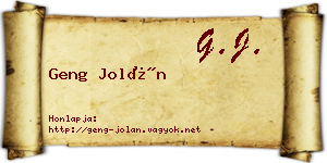 Geng Jolán névjegykártya