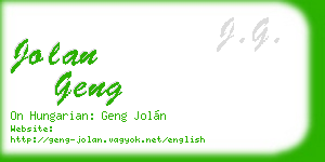 jolan geng business card